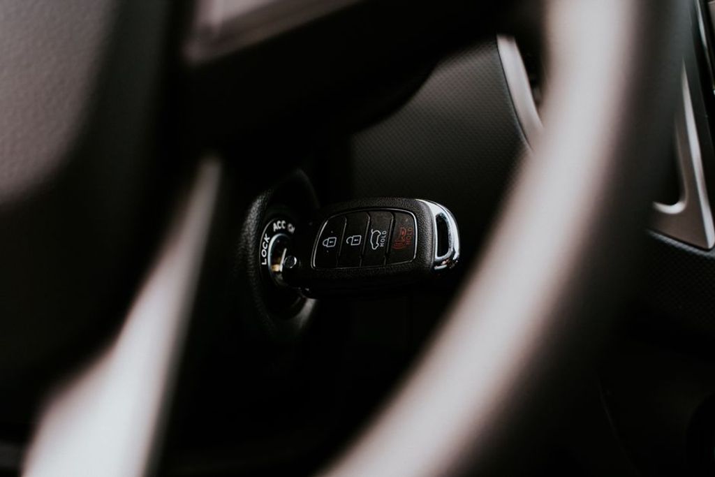 car key ignition close up